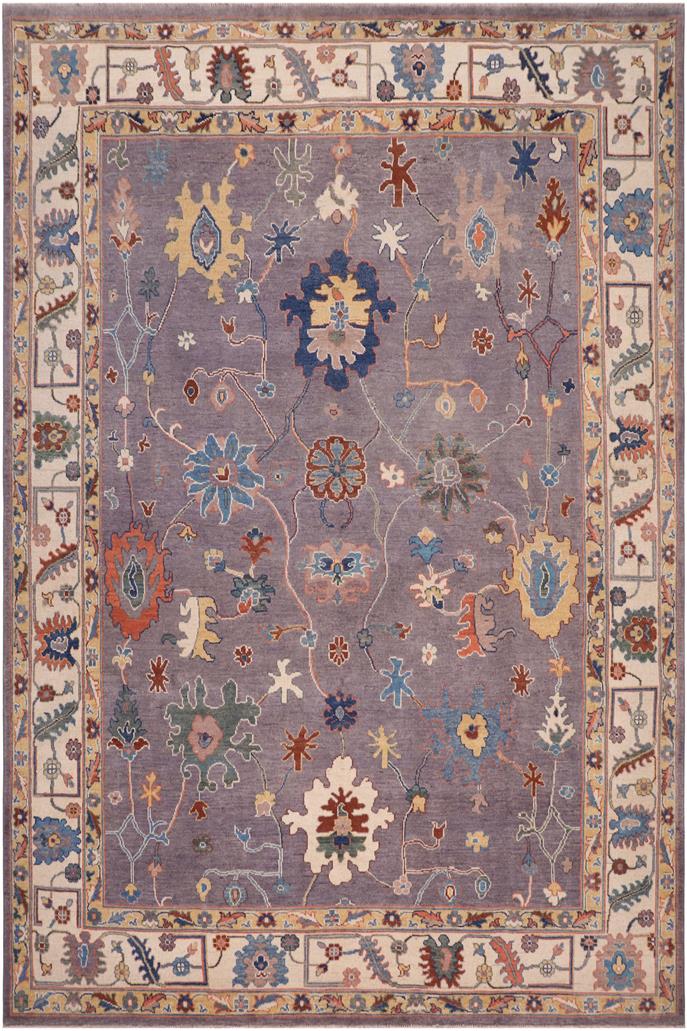 handmade Geometric Kazak Gray Ivory Hand-made RECTANGLE 100% WOOL area rug 8' x 9'