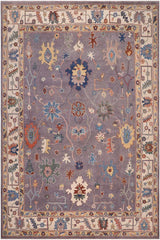 handmade Geometric Kazak Gray Ivory Hand-made RECTANGLE 100% WOOL area rug 8' x 9'