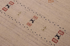 handmade Modern Gabbeh Ivory Ivory Hand-made RECTANGLE 100% WOOL area rug 8x10