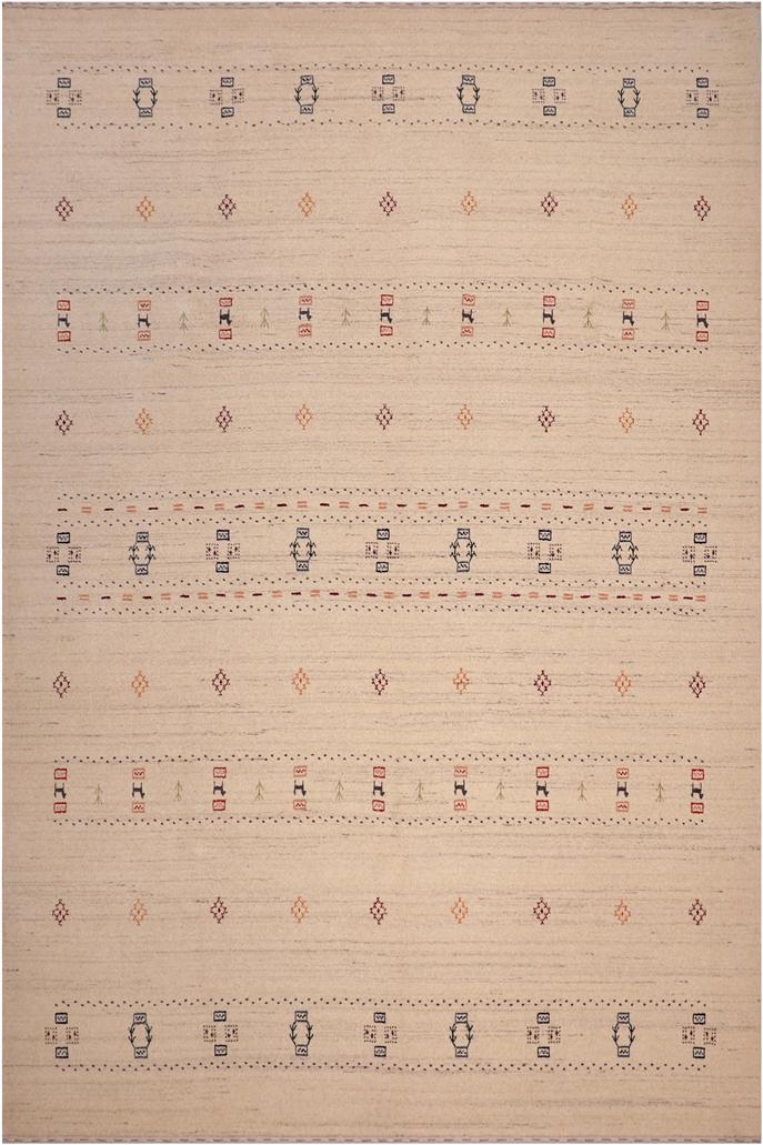 handmade Modern Gabbeh Ivory Ivory Hand-made RECTANGLE 100% WOOL area rug 8x10