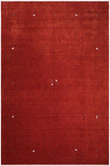 handmade Modern Gabbeh Rust Rust Hand-made RECTANGLE 100% WOOL area rug 9x12