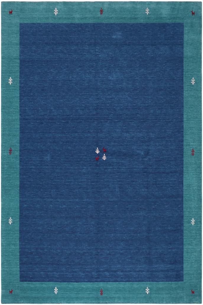 handmade Modern Gabbeh Blue Green Hand-made RECTANGLE 100% WOOL area rug 8x10