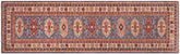 handmade Geometric Kazak light Blue Beige Hand-made RUNNER 100% WOOL area rug 3x10