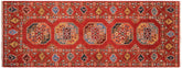 handmade Geometric Ersari Rust Rust Hand-made RUNNER 100% WOOL area rug 3' x 6'