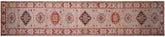 handmade Geometric kazak Gray Beige Hand-made RUNNER 100% WOOL area rug 3x17