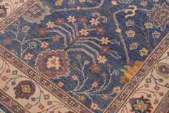 handmade Geometric Kazak Lt. Blue Beige Hand-made RECTANGLE 100% WOOL area rug 4' x 6'