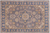 handmade Traditional Kafkaz Gray Lt. Blue Hand-made RECTANGLE 100% WOOL area rug 4' x 6'