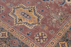 handmade Geometric Kazak Light Purpl Lt. Blue Hand-made RECTANGLE 100% WOOL area rug 4' x 6'