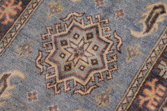 handmade Geometric Kazak Lt. Blue Gray Hand-made RECTANGLE 100% WOOL area rug 2' x 3'