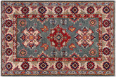 handmade Geometric Kazak Lt. Green Beige Hand-made RECTANGLE 100% WOOL area rug 2'X3'