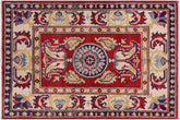 handmade Geometric Kazak Red Beige Hand-made RECTANGLE 100% WOOL area rug 2'X3'