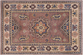 handmade Geometric Kazak Lt. Brown Beige Hand-made RECTANGLE 100% WOOL area rug 2'X3'