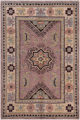 handmade Geometric Kazak Lt. Brown Beige Hand-made RECTANGLE 100% WOOL area rug 2' x 3'