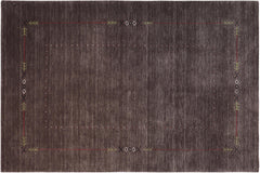 handmade Modern Gabbeh Gray Gray Hand-made RECTANGLE 100% WOOL area rug 5x8