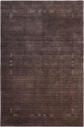 handmade Modern Gabbeh Gray Gray Hand-made RECTANGLE 100% WOOL area rug 5x8