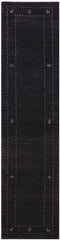 handmade Modern Gabbeh Black Black Hand-made RUNNER 100% WOOL area rug 3x12