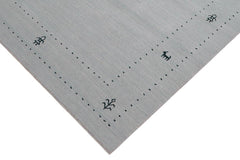 handmade Modern Gabbeh Light Blue Light Blue Hand-made RECTANGLE 100% WOOL area rug 4x6