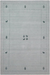 handmade Modern Gabbeh Light Blue Light Blue Hand-made RECTANGLE 100% WOOL area rug 4x6