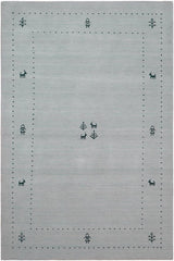 handmade Modern Gabbeh Light Blue Light Blue Hand-made RECTANGLE 100% WOOL area rug 4x6