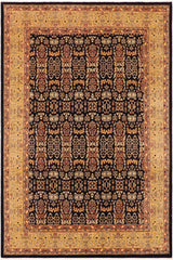 handmade Transitional Kafkaz Blue Gold Hand Knotted RECTANGLE 100% WOOL area rug 9 x 12