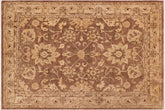 Oriental Ziegler Theresa Brown/Beige Hand Knotted Wool Rug - 8'5'' x 11'5''