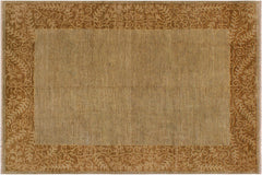 handmade Modern Kafkaz Lt. Green Brown Hand Knotted RECTANGLE 100% WOOL area rug 9' x 12'