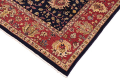 handmade Transitional Kafkaz Blue Red Hand Knotted RECTANGLE 100% WOOL area rug 9' x 12'