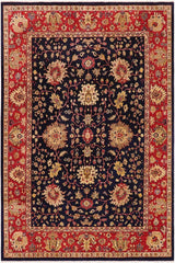 handmade Traditional Kafkaz Blue Red Hand Knotted RECTANGLE 100% WOOL area rug 9 x 12