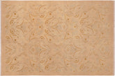 handmade Modern Kafkaz Tan Brown Hand Knotted RECTANGLE 100% WOOL area rug 6x9
