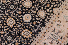 handmade Transitional Design Black Lt. Tan Hand Knotted RECTANGLE 100% WOOL area rug 6' x 9'