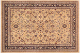 handmade Transitional Kafkaz Beige Blue Hand Knotted RECTANGLE 100% WOOL area rug 9' x 12'