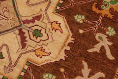 handmade Traditional Kafkaz Brown Beige Hand Knotted RECTANGLE 100% WOOL area rug 9 x 12