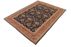 handmade Transitional Kafkaz Blue Brown Hand Knotted RECTANGLE 100% WOOL area rug 9 x 12