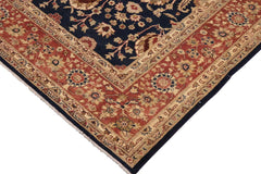 handmade Transitional Kafkaz Blue Brown Hand Knotted RECTANGLE 100% WOOL area rug 9 x 12