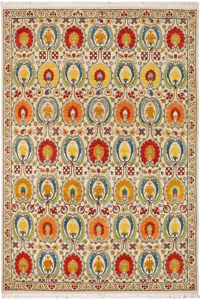 handmade Transitional Kafkaz Beige Red Hand Knotted RECTANGLE 100% WOOL area rug 9 x 11