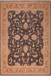 handmade Traditional Kafkaz Charcoal Lt. Brown Hand Knotted RECTANGLE 100% WOOL area rug 8 x 10