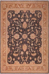handmade Traditional Kafkaz Charcoal Lt. Brown Hand Knotted RECTANGLE 100% WOOL area rug 8 x 10