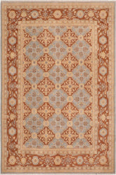 handmade Transitional Kafkaz Lt. Blue Brown Hand Knotted RECTANGLE 100% WOOL area rug 8 x 10