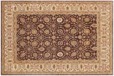handmade Transitional Kafkaz Brown Beige Hand Knotted RECTANGLE 100% WOOL area rug 9' x 12'