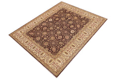 handmade Transitional Kafkaz Brown Beige Hand Knotted RECTANGLE 100% WOOL area rug 9' x 12'