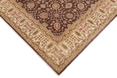 handmade Transitional Kafkaz Brown Beige Hand Knotted RECTANGLE 100% WOOL area rug 9' x 12'
