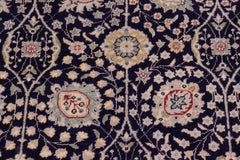 handmade Transitional Design Blue Tan Hand Knotted RECTANGLE 100% WOOL area rug 6' x 9'