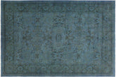 handmade Over Dyed Over Dyed Blue Lt. Green Hand Knotted RECTANGLE 100% WOOL area rug 8' x 10'