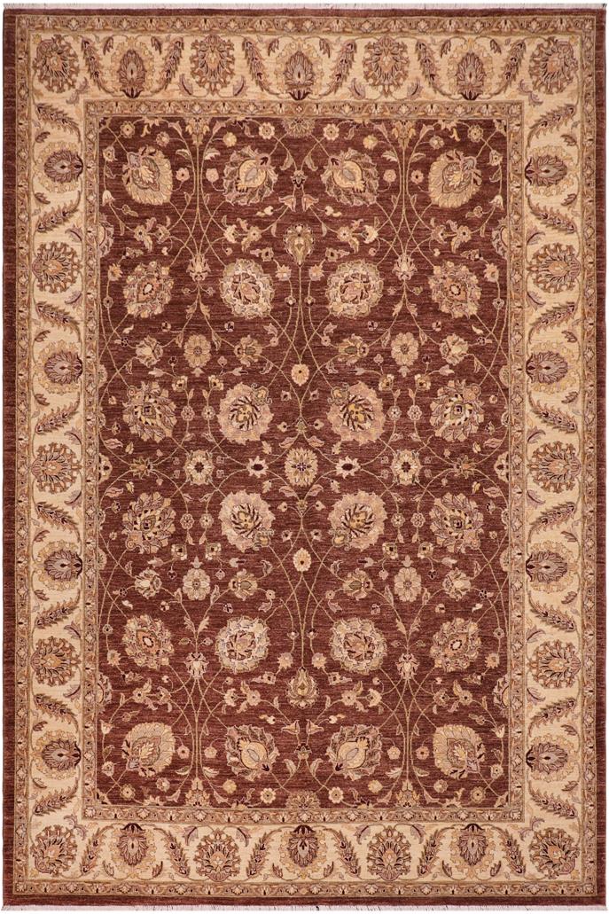 handmade Traditional Kafkaz Brown Beige Hand Knotted RECTANGLE 100% WOOL area rug 9 x 12