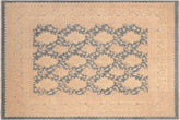 handmade Transitional Kafkaz Blue Beige Hand Knotted RECTANGLE 100% WOOL area rug 8' x 10'