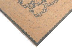 handmade Transitional Kafkaz Blue Beige Hand Knotted RECTANGLE 100% WOOL area rug 8 x 10