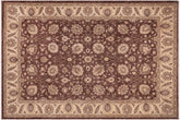 handmade Transitional Kafkaz Brown Beige Hand Knotted RECTANGLE 100% WOOL area rug 9' x 12'