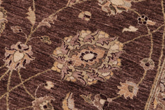 handmade Transitional Kafkaz Brown Beige Hand Knotted RECTANGLE 100% WOOL area rug 9' x 12'