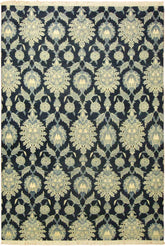 handmade Transitional Kafkaz Lt. Blue Blue Hand Knotted RECTANGLE WOOL&SILK area rug 10 x 14