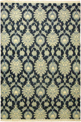 handmade Transitional Kafkaz Lt. Blue Blue Hand Knotted RECTANGLE WOOL&SILK area rug 10 x 14